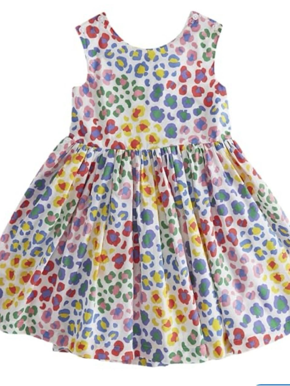 Mini Boden Multicolor Floral Leopard Print Casual Dress with CrossedBack Detail
